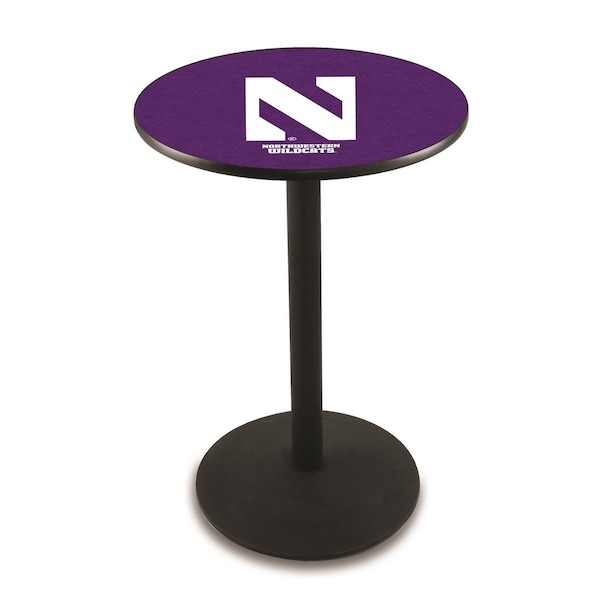 42" Blk Wrinkle Northwestern Pub Table